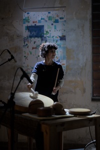 Jaleh Negari soundchecking at Borealis festival. 2026-03-13.